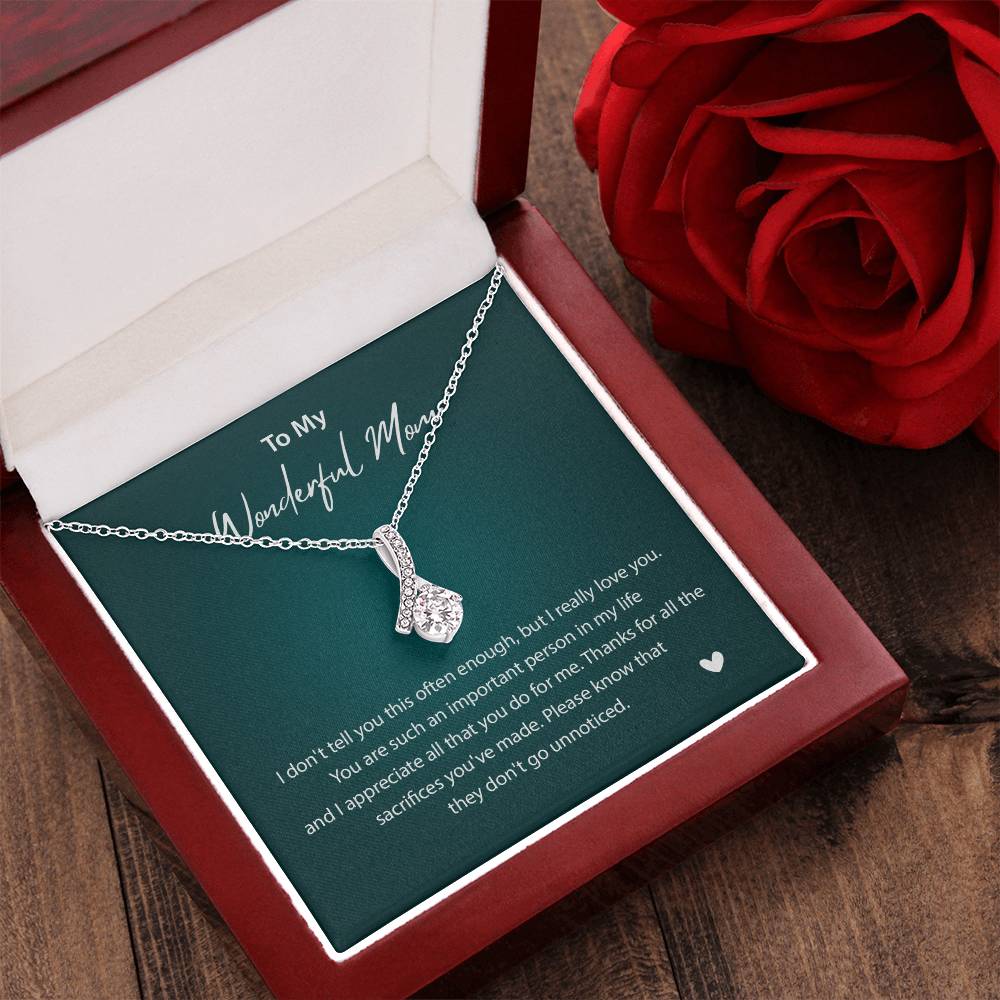 To My Wonderful Mom Wonderful Mom Necklace Gift Unique Gift For Mother-child Bond Unique Gift For Mother-child Bond Necklace For Family Bond Thoughtful Gift For Mother-child Bond Spiritual Bond With Mom Necklace Spiritual Bond With Mom Necklace