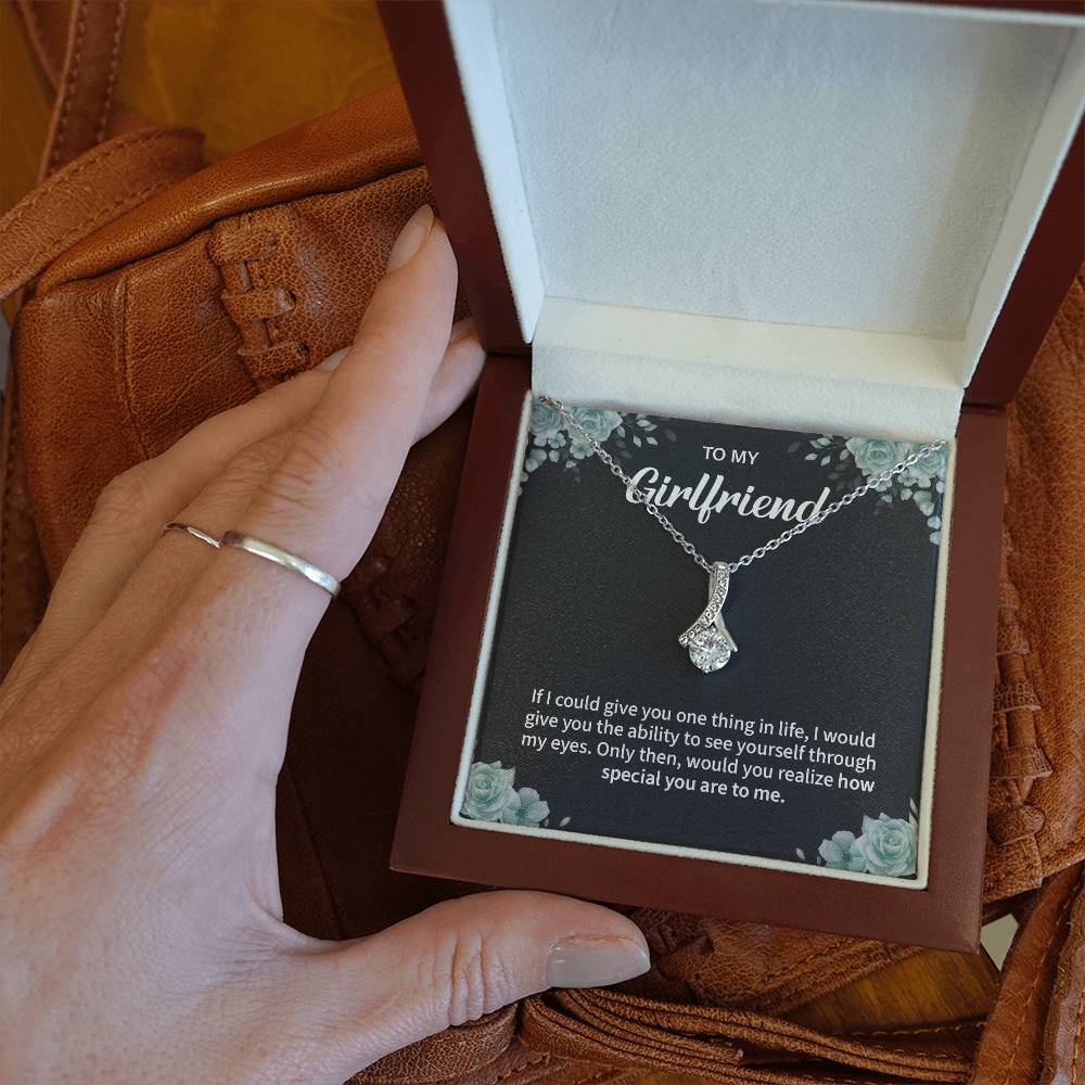 To My Girlfriend Necklace – Jewelry Gift with Message Card