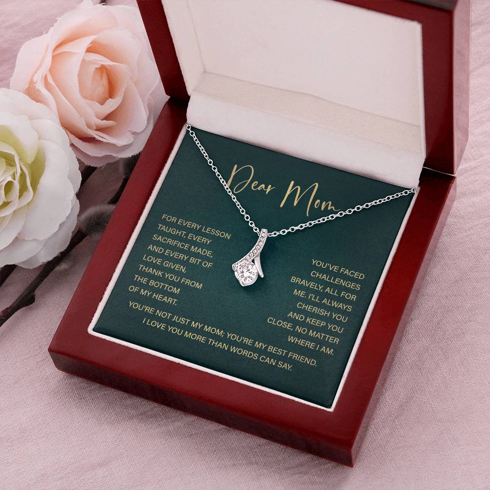 Dear Mom Mother’s Day Necklace From Daughter/son Special Birthday Jewelry For Mother Best Anniversary Necklace Gift Thoughtful Christmas Gift Just Because Necklace Gift Heart-shaped Jewelry Sentimental Necklace With Message Card