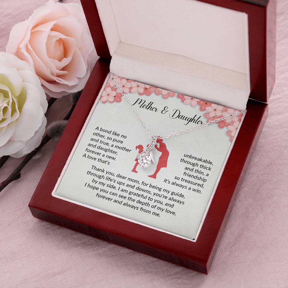 Thank You Dear Mom For Being My Life Guide Through Life Ups and Down Emotional Mothers Necklace for Mom From Daughter or Son