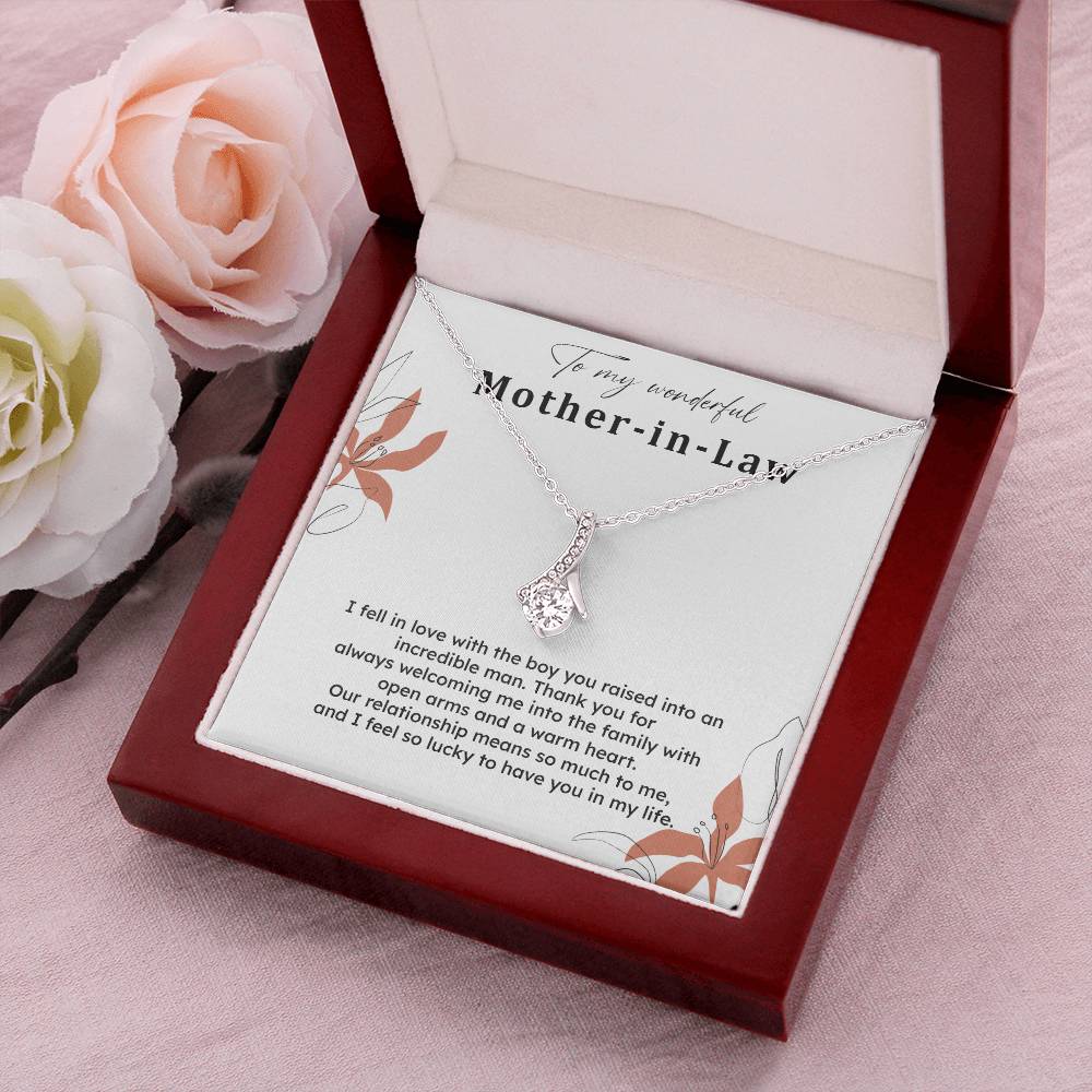 To My Wonderful Mother-in-law Necklace Mother-in-law Necklace Gift Thank You Gift For Mother-in-law Sentimental Mother-in-law Jewelry Jewelry For Mother-in-law Emotional Gift For Mother-in-law Meaningful Gift For Mother-in-law Mother Sentimental Jewelry