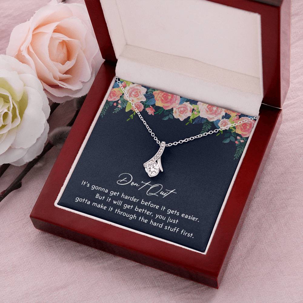 Don't Quit Meaningful Gift Don't Quit Necklace Supportive Gift You Are Strong Necklace Cancer Survivor Jewelry Stronger Necklace Braver Necklace Breast Cancer Necklace For Soulmate Motivational Jewelry Emotional Connection Necklace Never Give Up Necklace