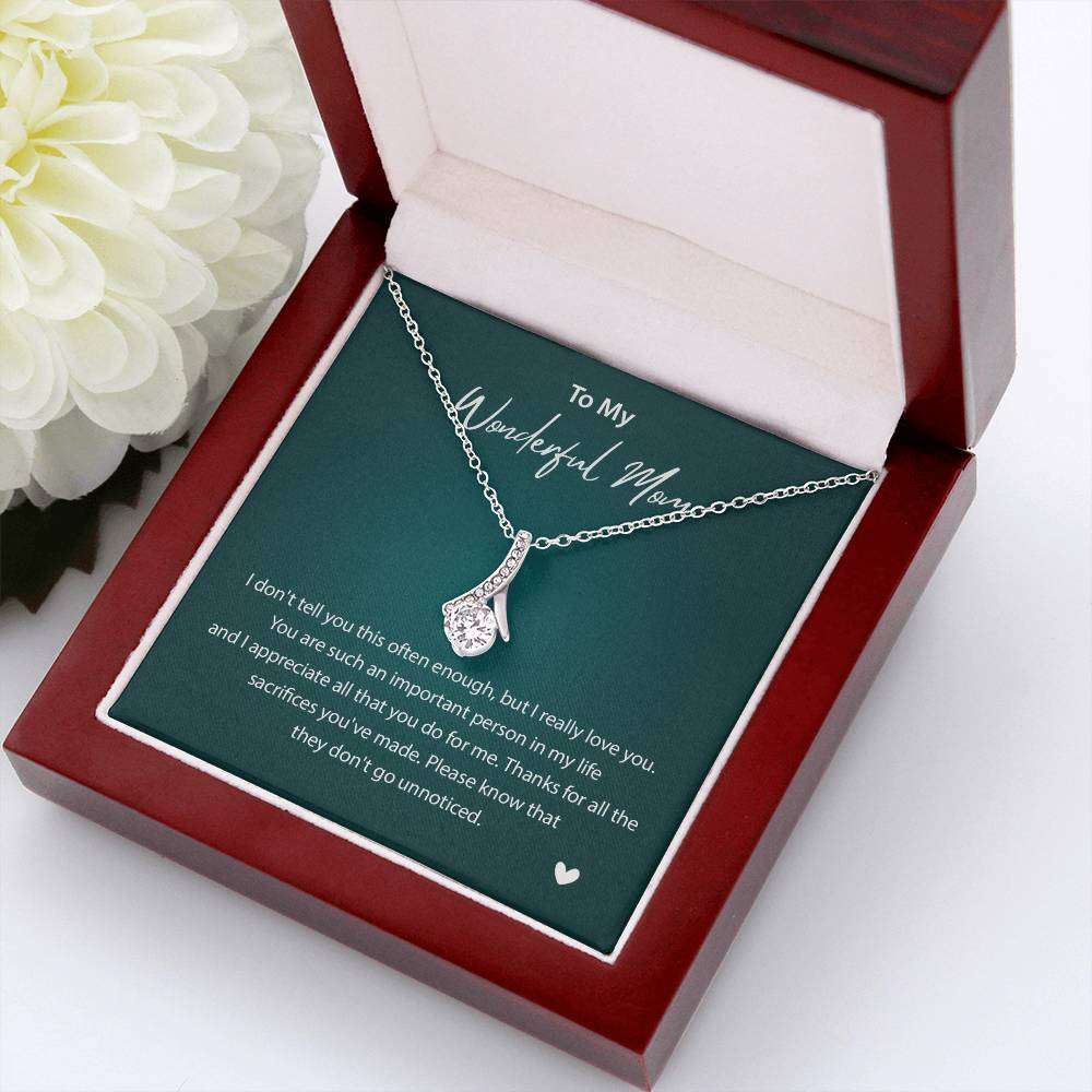 To My Wonderful Mom Wonderful Mom Necklace Gift Unique Gift For Mother-child Bond Unique Gift For Mother-child Bond Necklace For Family Bond Thoughtful Gift For Mother-child Bond Spiritual Bond With Mom Necklace Spiritual Bond With Mom Necklace