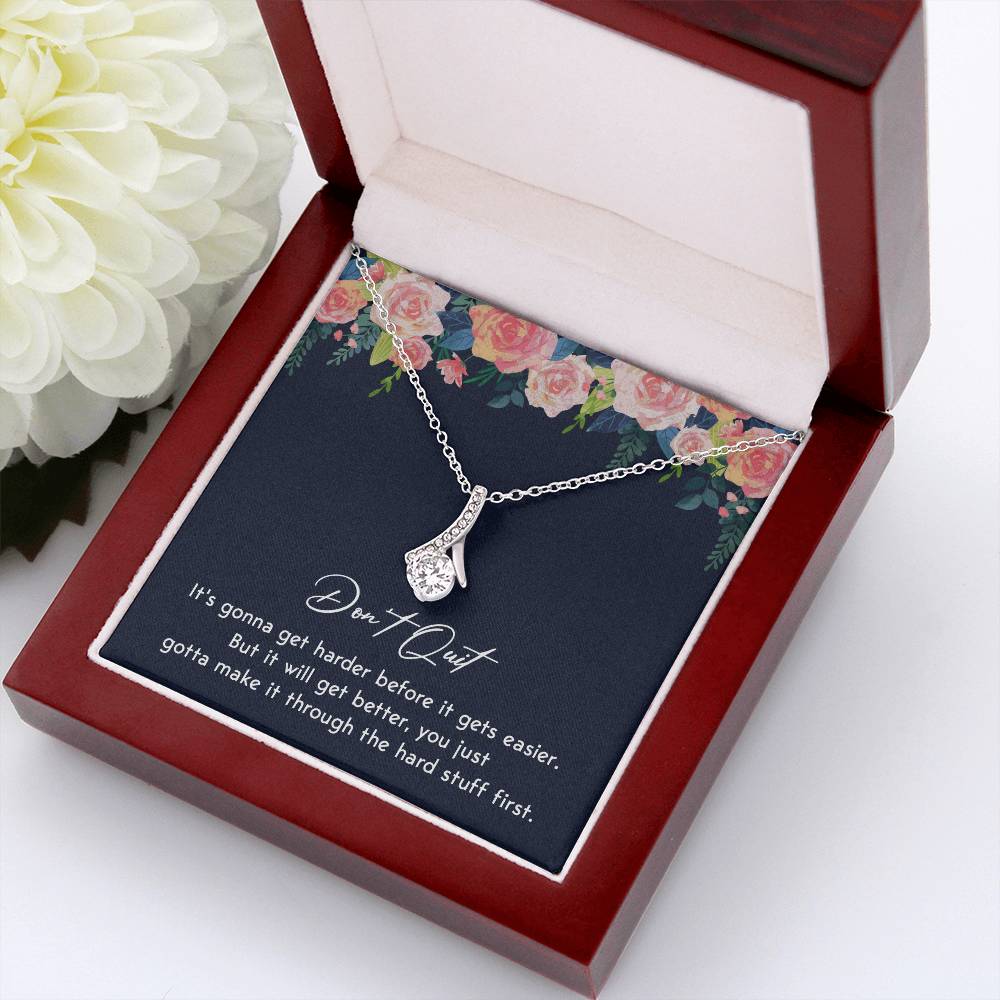 Don't Quit Meaningful Gift Don't Quit Necklace Supportive Gift You Are Strong Necklace Cancer Survivor Jewelry Stronger Necklace Braver Necklace Breast Cancer Necklace For Soulmate Motivational Jewelry Emotional Connection Necklace Never Give Up Necklace