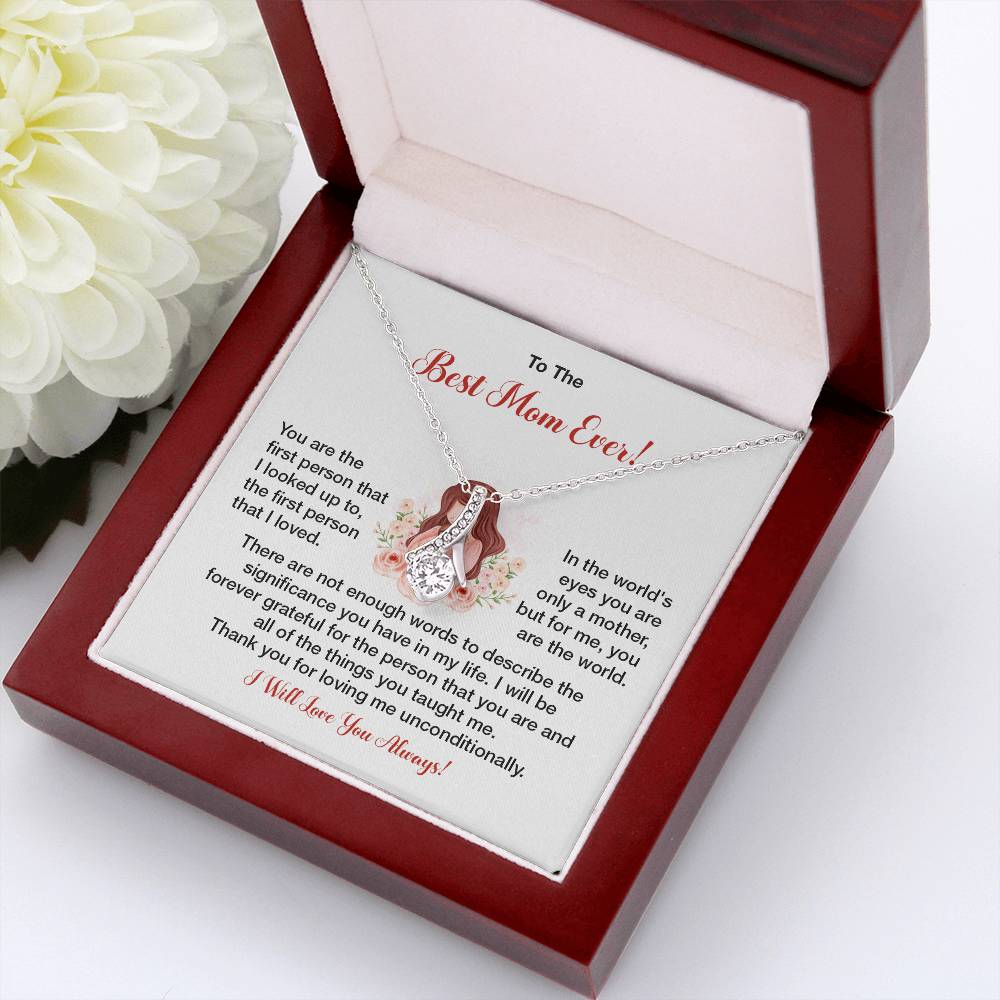 To The Best Mom Ever Heartfelt Necklace For Her Loving Jewelry For Mother's Day Sweet Pendant For Appreciation Thank You Gift For Love Sentimental Necklace Loving Pendant For A Special Connection Sentimental Pendant For A Wonderful Mom