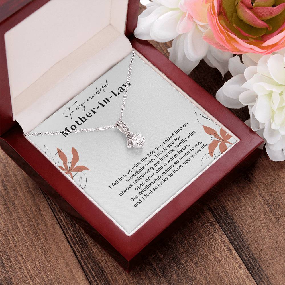 To My Wonderful Mother-in-law Necklace Mother-in-law Necklace Gift Thank You Gift For Mother-in-law Sentimental Mother-in-law Jewelry Jewelry For Mother-in-law Emotional Gift For Mother-in-law Meaningful Gift For Mother-in-law Mother Sentimental Jewelry