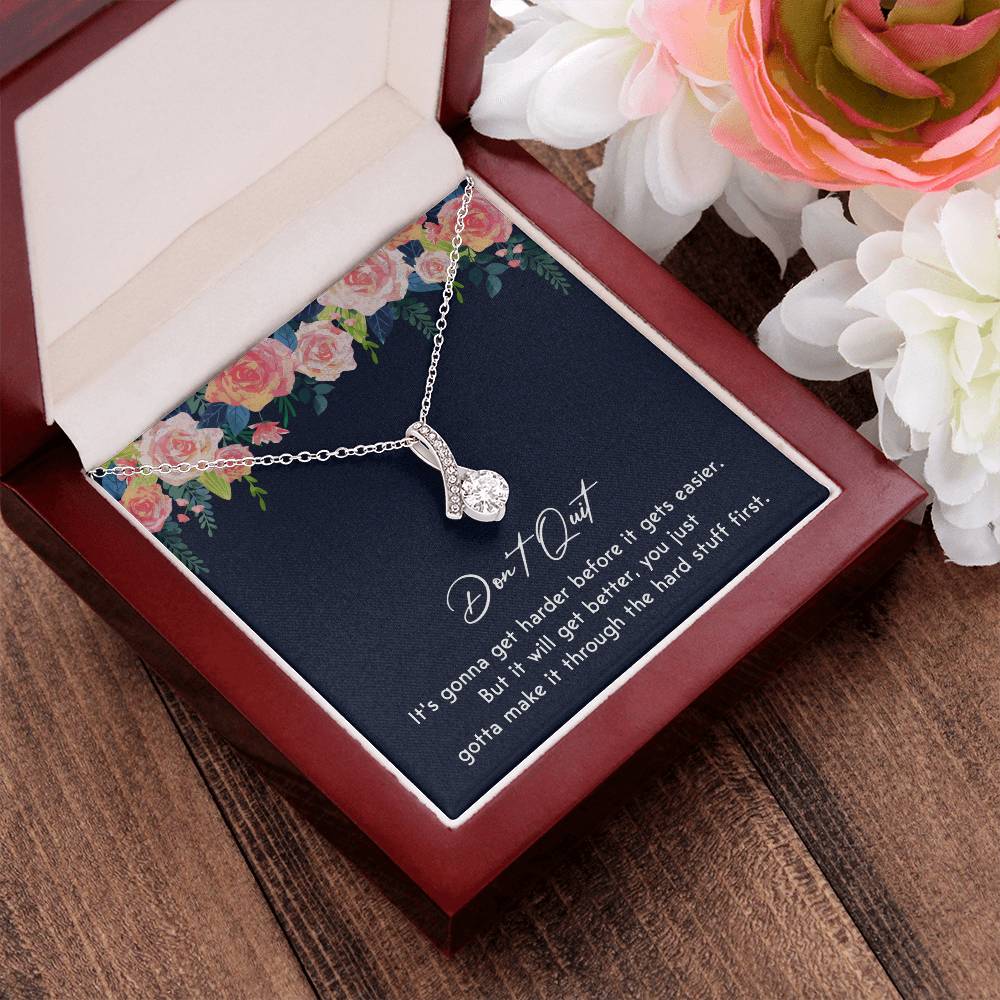 Don't Quit Meaningful Gift Don't Quit Necklace Supportive Gift You Are Strong Necklace Cancer Survivor Jewelry Stronger Necklace Braver Necklace Breast Cancer Necklace For Soulmate Motivational Jewelry Emotional Connection Necklace Never Give Up Necklace