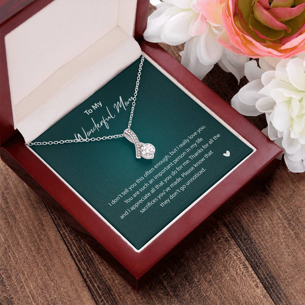 To My Wonderful Mom Wonderful Mom Necklace Gift Unique Gift For Mother-child Bond Unique Gift For Mother-child Bond Necklace For Family Bond Thoughtful Gift For Mother-child Bond Spiritual Bond With Mom Necklace Spiritual Bond With Mom Necklace