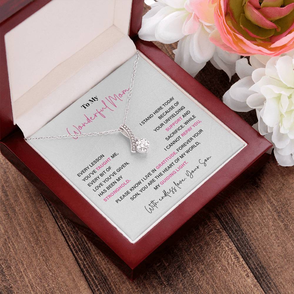 To My Wonderful Mom Thoughtful Birthday Necklace For Mom Best Mother’s Day Gift Christmas Necklace Heartfelt Anniversary Necklace Heartfelt Anniversary Necklace