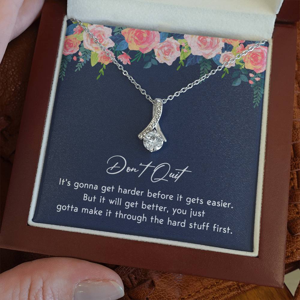 Don't Quit Meaningful Gift Don't Quit Necklace Supportive Gift You Are Strong Necklace Cancer Survivor Jewelry Stronger Necklace Braver Necklace Breast Cancer Necklace For Soulmate Motivational Jewelry Emotional Connection Necklace Never Give Up Necklace