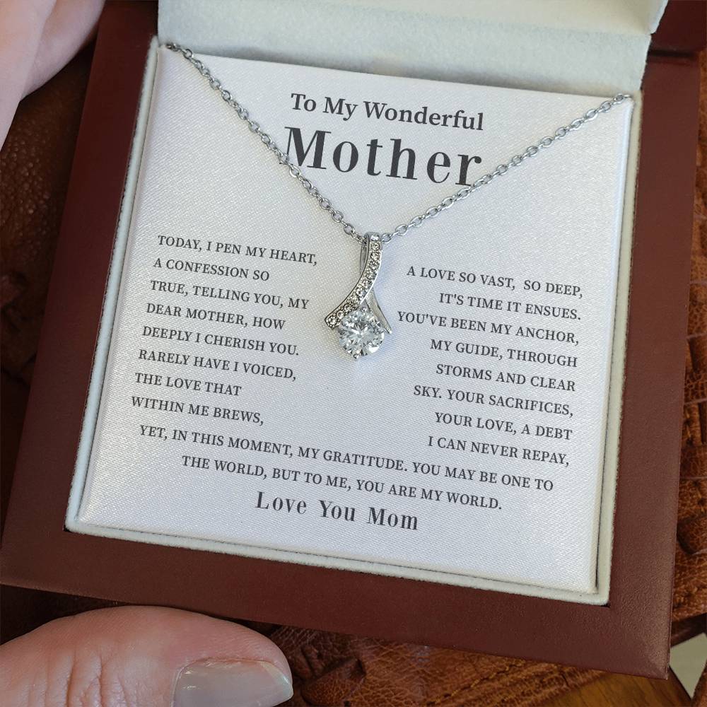 To My Wonderful Mother Love You Forever Mom Necklace Wonderful Mother Necklace Gift Unique Gift For Mother-child Bond Meaningful Gift For Mom Special Occasion Gift For Mom Unique Family Bond Necklace Spiritual Bond With Mom Necklace