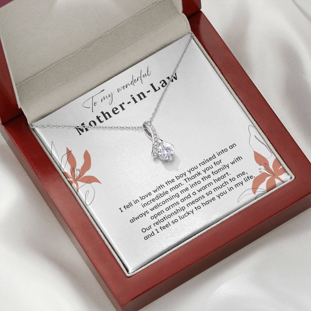 To My Wonderful Mother-in-law Necklace Mother-in-law Necklace Gift Thank You Gift For Mother-in-law Sentimental Mother-in-law Jewelry Jewelry For Mother-in-law Emotional Gift For Mother-in-law Meaningful Gift For Mother-in-law Mother Sentimental Jewelry