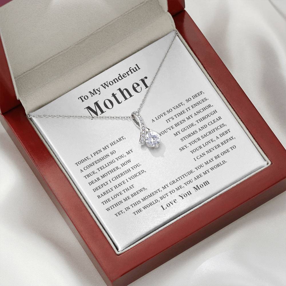 To My Wonderful Mother Love You Forever Mom Necklace Wonderful Mother Necklace Gift Unique Gift For Mother-child Bond Meaningful Gift For Mom Special Occasion Gift For Mom Unique Family Bond Necklace Spiritual Bond With Mom Necklace