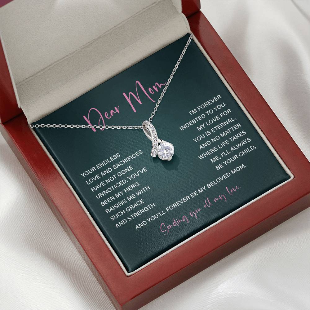 Dear Mom Mother’s Day Necklace For Mom Sentimental Birthday Gift Sentimental Anniversary Gift Christmas Jewelry Gift Best Thank You Gift  Special Necklace Jewelry Gift With Message Card