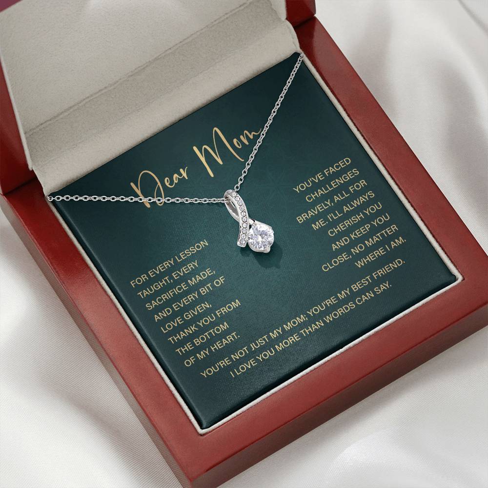 Dear Mom Mother’s Day Necklace From Daughter/son Special Birthday Jewelry For Mother Best Anniversary Necklace Gift Thoughtful Christmas Gift Just Because Necklace Gift Heart-shaped Jewelry Sentimental Necklace With Message Card