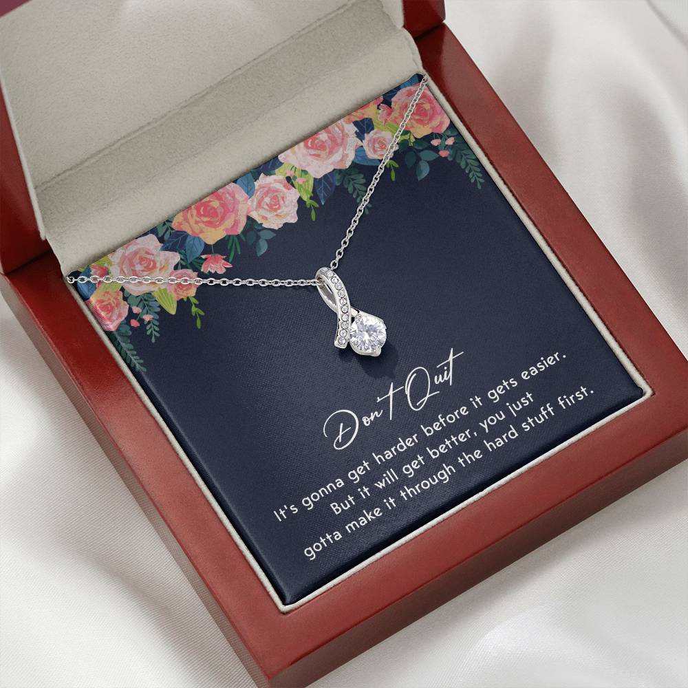 Don't Quit Meaningful Gift Don't Quit Necklace Supportive Gift You Are Strong Necklace Cancer Survivor Jewelry Stronger Necklace Braver Necklace Breast Cancer Necklace For Soulmate Motivational Jewelry Emotional Connection Necklace Never Give Up Necklace