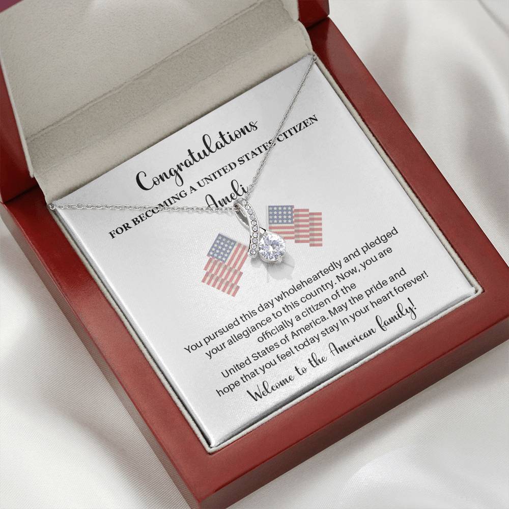 Congratulations Necklace For New U.s. Citizen Necklace For New U.s. Citizen Gift For New Citizen U.s. Citizenship Gift American Pride Necklace Gift For Newly Naturalized Citizen Welcome To America Gift Necklace For Becoming A U.s. Citizen