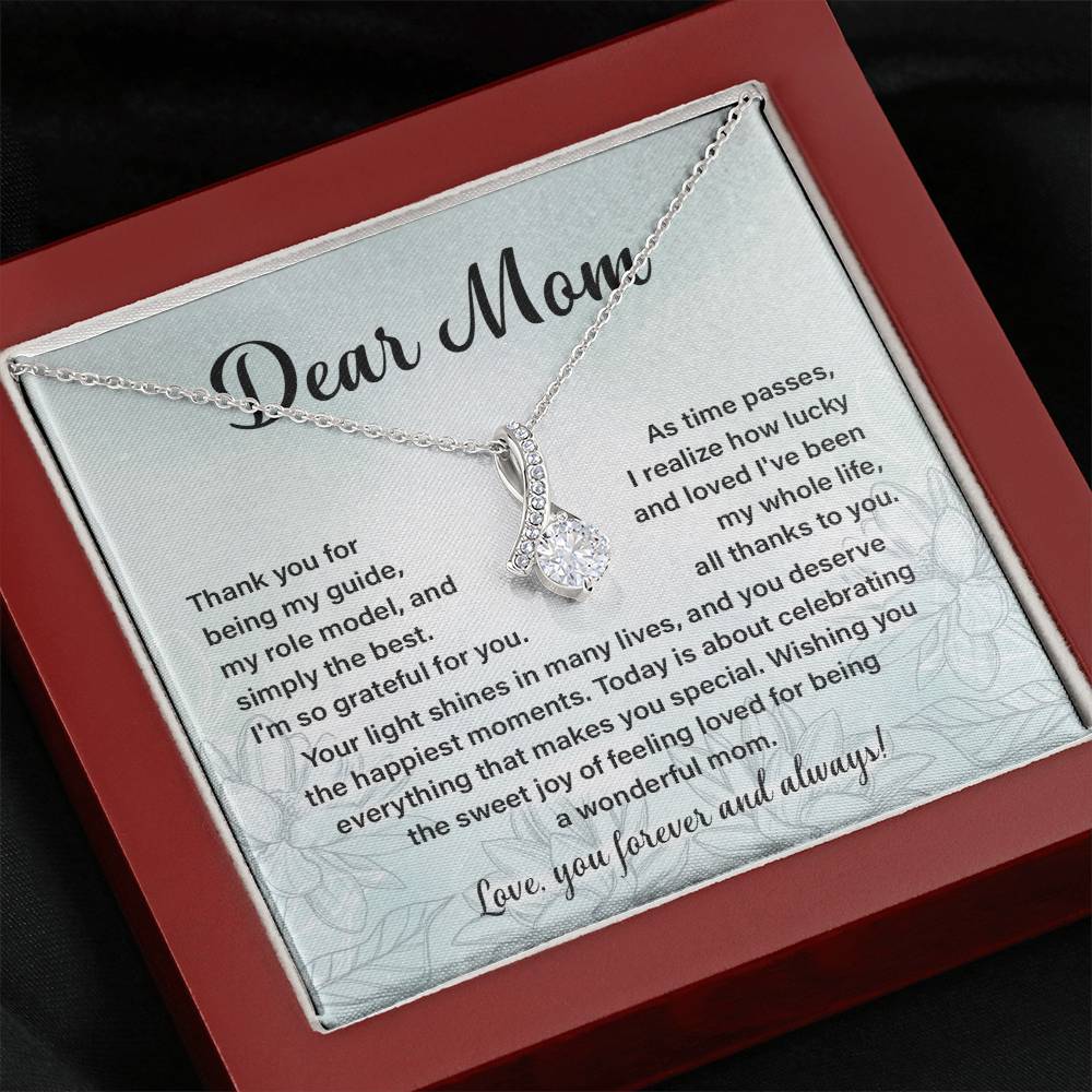 Dear Mom, Guide Pendant For Her Heartfelt Necklace For Love Role Model Jewelry For Mom Thank You Gift Sentimental Necklace Sweet Gift For A Special Woman Appreciation Necklace For Her Thoughtful Gift Sentimental Pendant