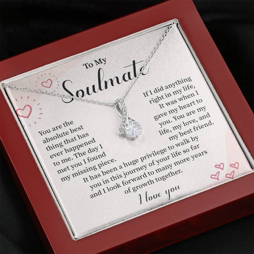 Romantic Soulmate Necklace for Her – Message Card Gift