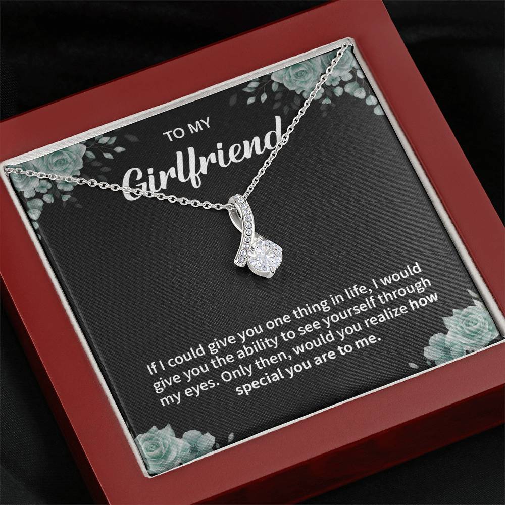 To My Girlfriend Necklace – Jewelry Gift with Message Card