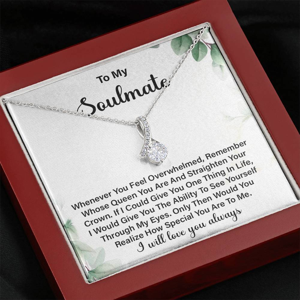 Inspirational Soulmate Necklace Gift for Her – Message Card