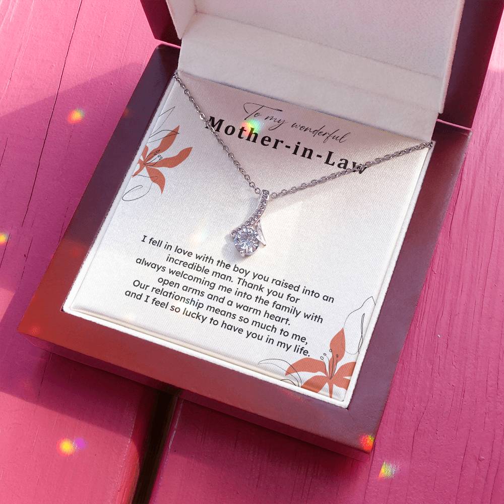 To My Wonderful Mother-in-law Necklace Mother-in-law Necklace Gift Thank You Gift For Mother-in-law Sentimental Mother-in-law Jewelry Jewelry For Mother-in-law Emotional Gift For Mother-in-law Meaningful Gift For Mother-in-law Mother Sentimental Jewelry