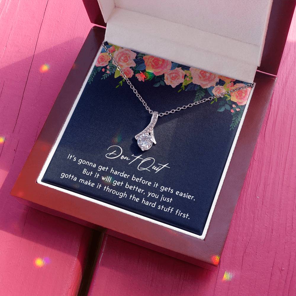 Don't Quit Meaningful Gift Don't Quit Necklace Supportive Gift You Are Strong Necklace Cancer Survivor Jewelry Stronger Necklace Braver Necklace Breast Cancer Necklace For Soulmate Motivational Jewelry Emotional Connection Necklace Never Give Up Necklace