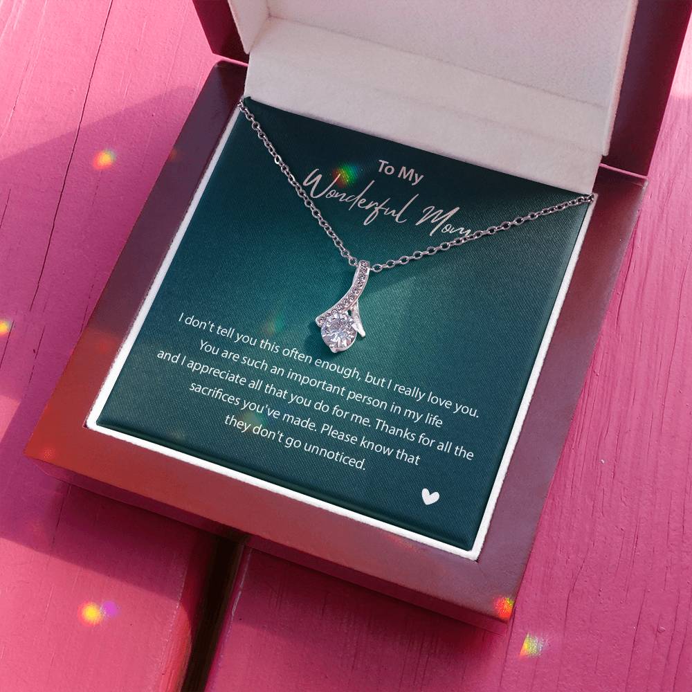 To My Wonderful Mom Wonderful Mom Necklace Gift Unique Gift For Mother-child Bond Unique Gift For Mother-child Bond Necklace For Family Bond Thoughtful Gift For Mother-child Bond Spiritual Bond With Mom Necklace Spiritual Bond With Mom Necklace