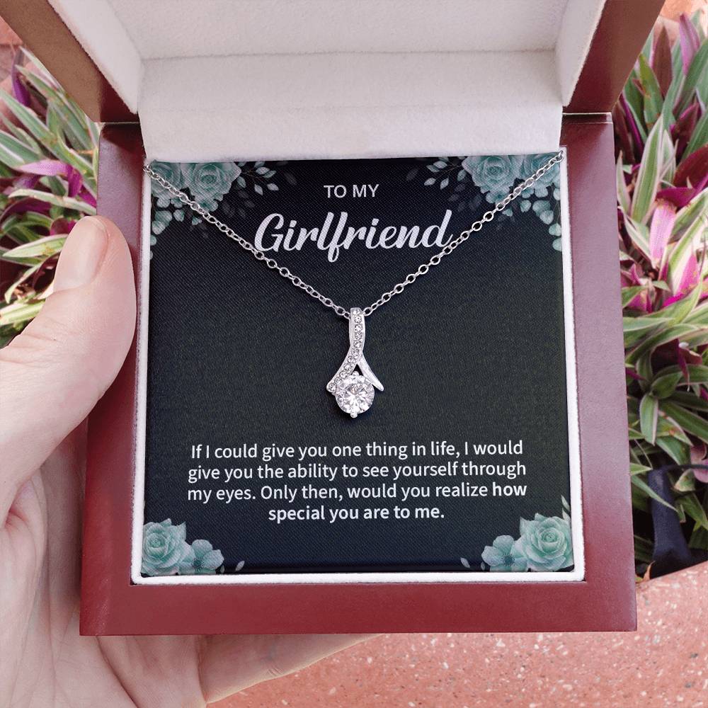 To My Girlfriend Necklace – Jewelry Gift with Message Card