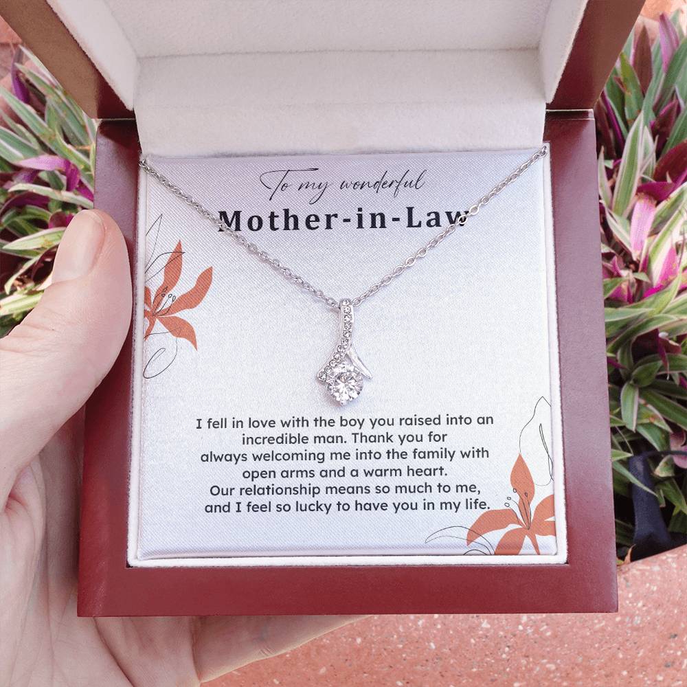 To My Wonderful Mother-in-law Necklace Mother-in-law Necklace Gift Thank You Gift For Mother-in-law Sentimental Mother-in-law Jewelry Jewelry For Mother-in-law Emotional Gift For Mother-in-law Meaningful Gift For Mother-in-law Mother Sentimental Jewelry