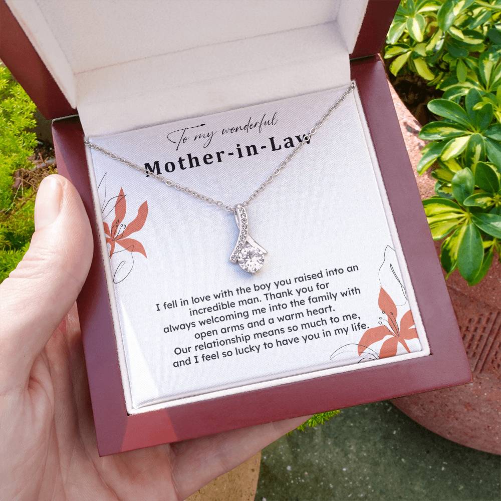 To My Wonderful Mother-in-law Necklace Mother-in-law Necklace Gift Thank You Gift For Mother-in-law Sentimental Mother-in-law Jewelry Jewelry For Mother-in-law Emotional Gift For Mother-in-law Meaningful Gift For Mother-in-law Mother Sentimental Jewelry