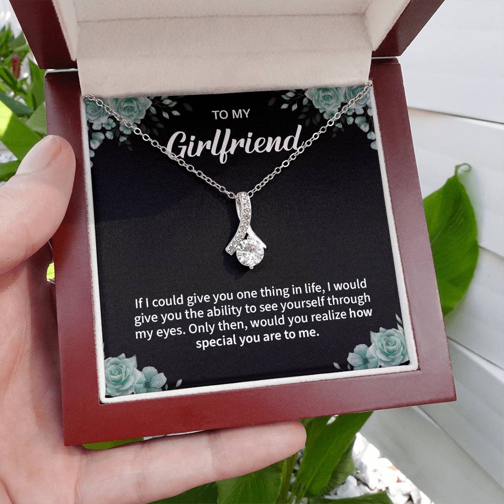 To My Girlfriend Necklace – Jewelry Gift with Message Card