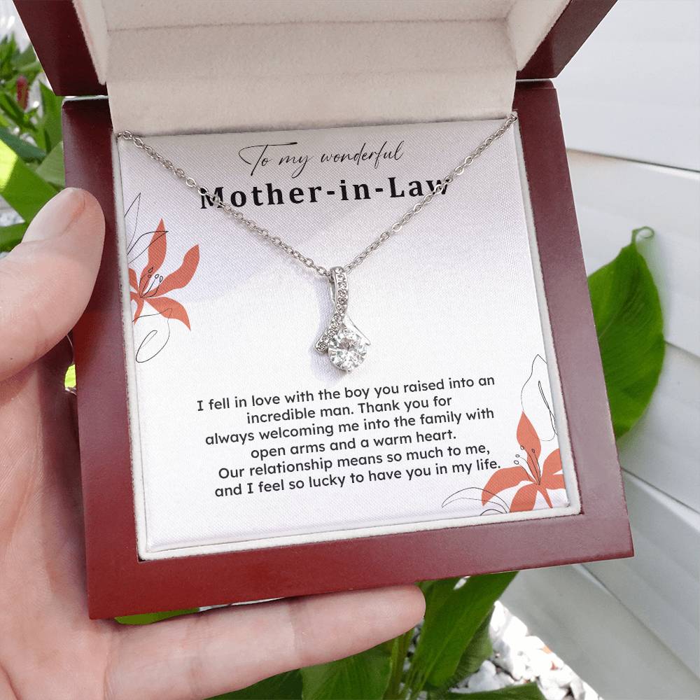 To My Wonderful Mother-in-law Necklace Mother-in-law Necklace Gift Thank You Gift For Mother-in-law Sentimental Mother-in-law Jewelry Jewelry For Mother-in-law Emotional Gift For Mother-in-law Meaningful Gift For Mother-in-law Mother Sentimental Jewelry