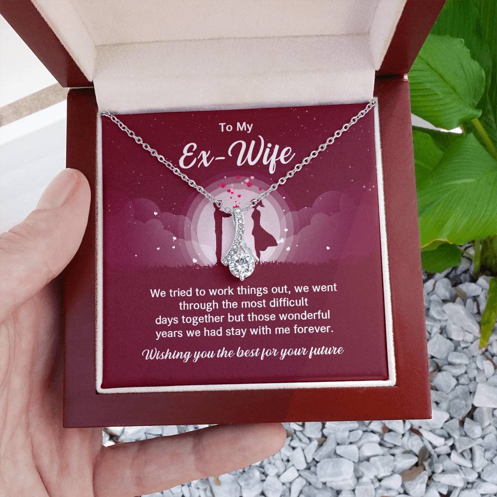 Ex-Wife Necklace Gift – Elegant Jewelry with Message Card