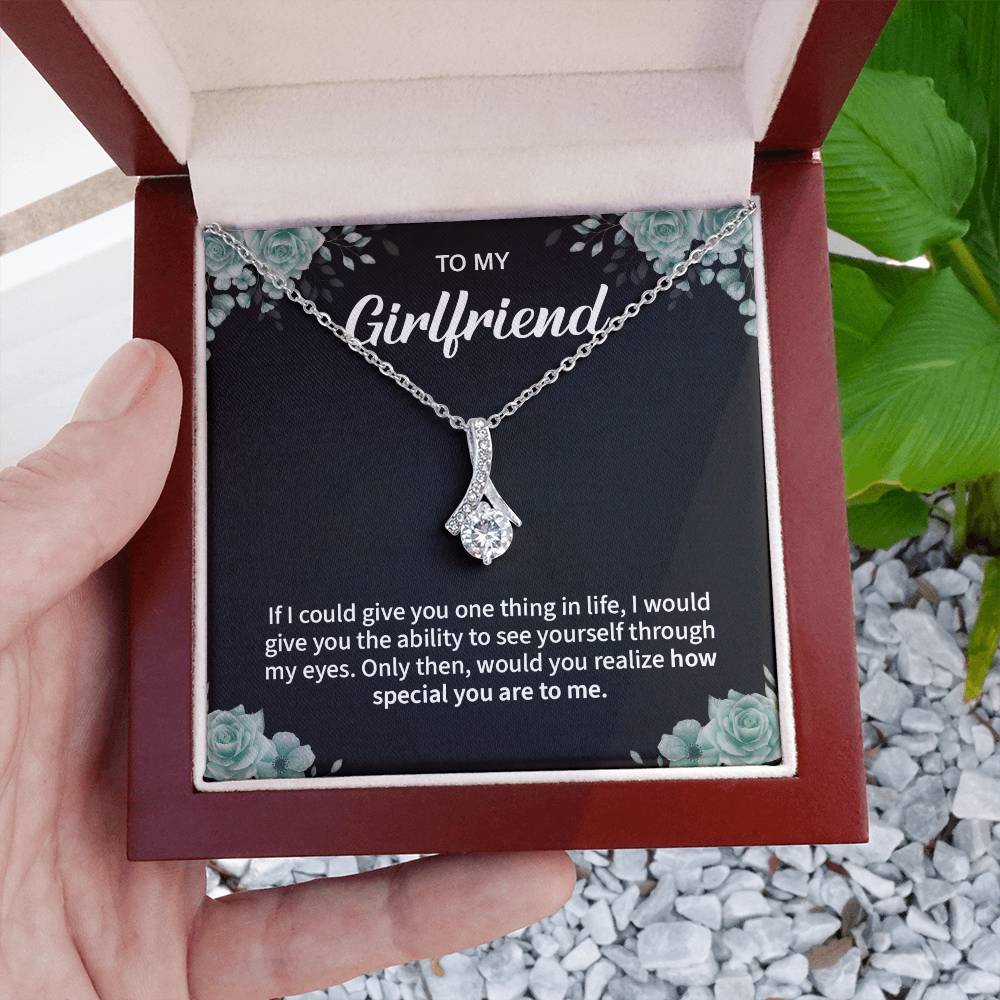 To My Girlfriend Necklace – Jewelry Gift with Message Card