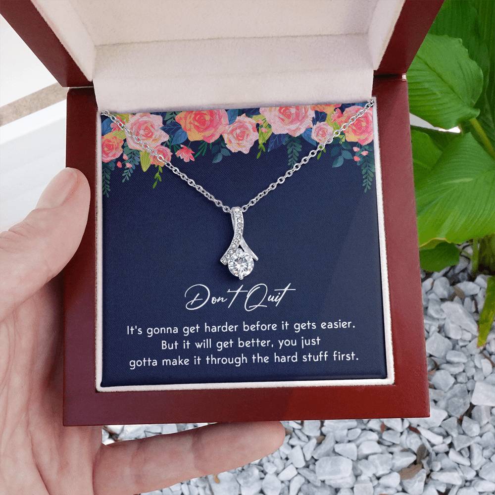 Don't Quit Meaningful Gift Don't Quit Necklace Supportive Gift You Are Strong Necklace Cancer Survivor Jewelry Stronger Necklace Braver Necklace Breast Cancer Necklace For Soulmate Motivational Jewelry Emotional Connection Necklace Never Give Up Necklace