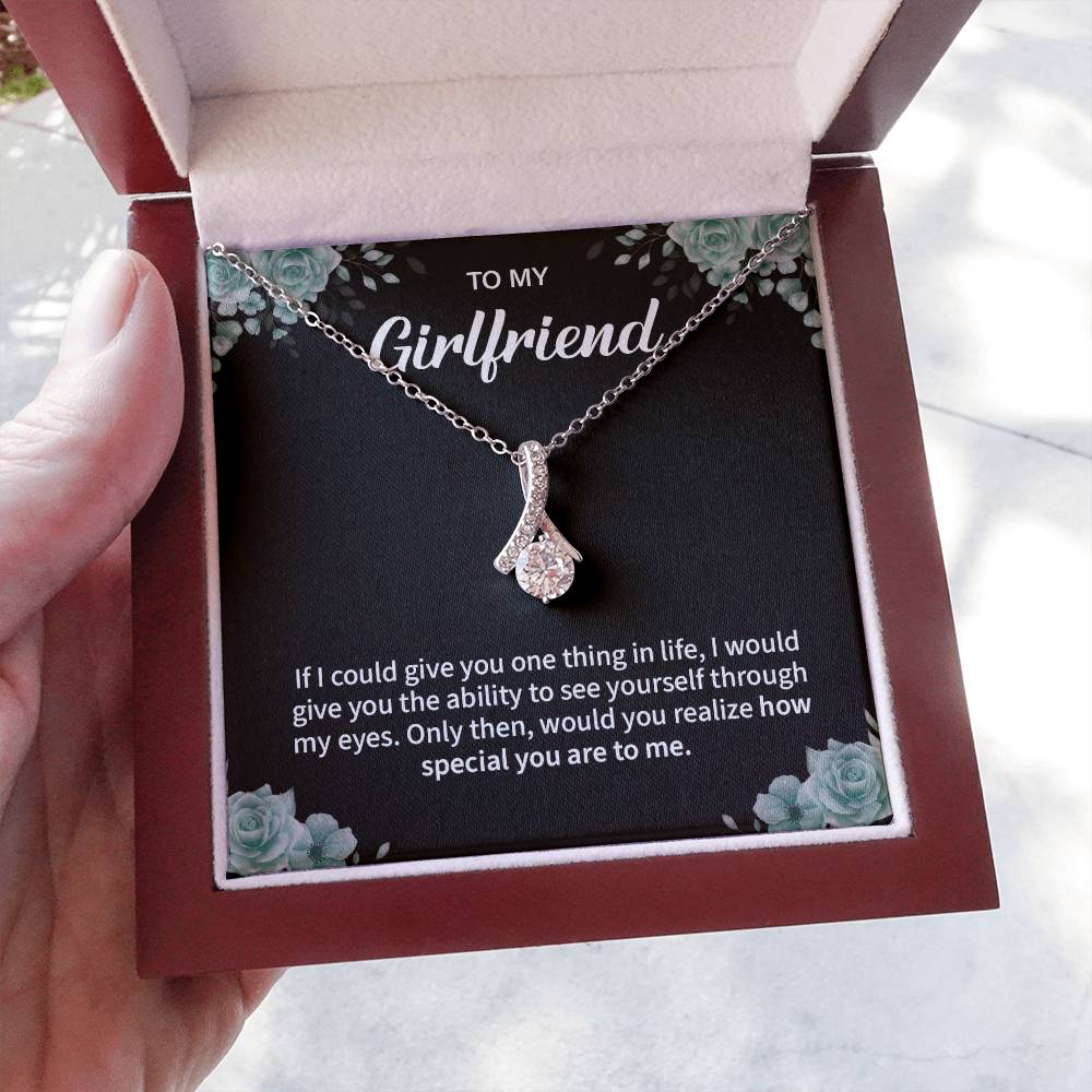 To My Girlfriend Necklace – Jewelry Gift with Message Card