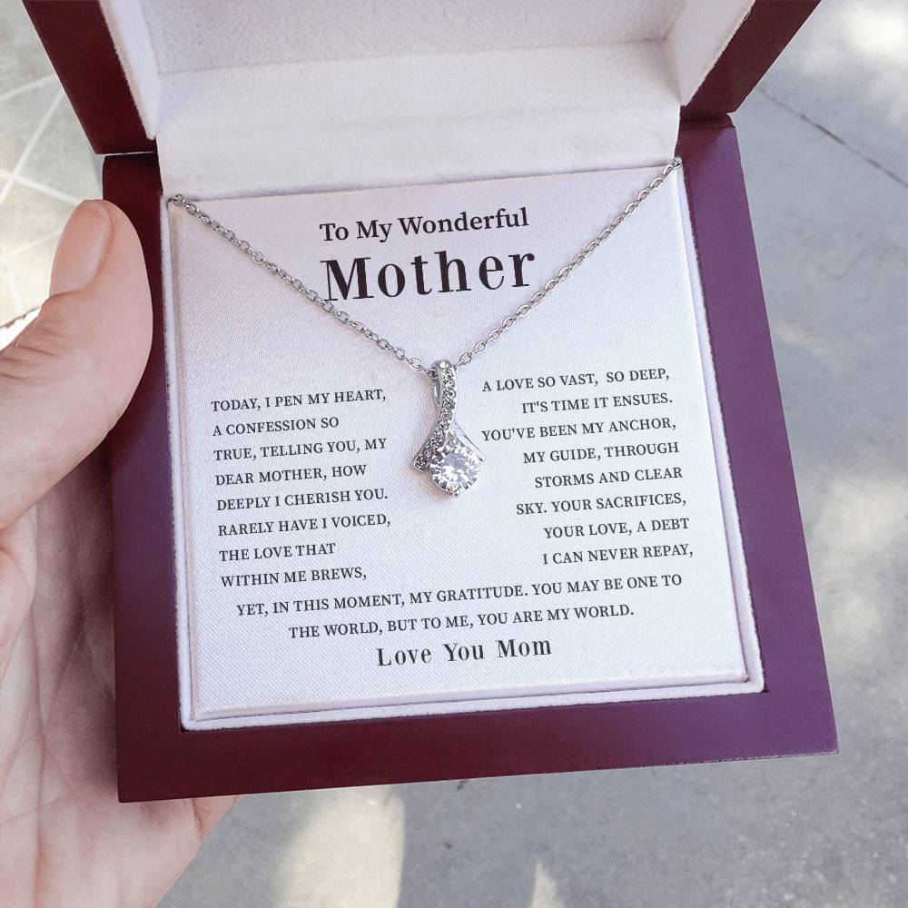 To My Wonderful Mother Love You Forever Mom Necklace Wonderful Mother Necklace Gift Unique Gift For Mother-child Bond Meaningful Gift For Mom Special Occasion Gift For Mom Unique Family Bond Necklace Spiritual Bond With Mom Necklace