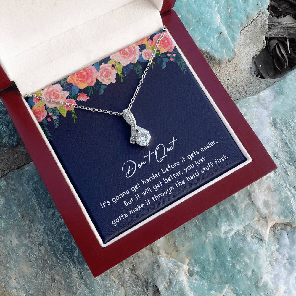 Don't Quit Meaningful Gift Don't Quit Necklace Supportive Gift You Are Strong Necklace Cancer Survivor Jewelry Stronger Necklace Braver Necklace Breast Cancer Necklace For Soulmate Motivational Jewelry Emotional Connection Necklace Never Give Up Necklace