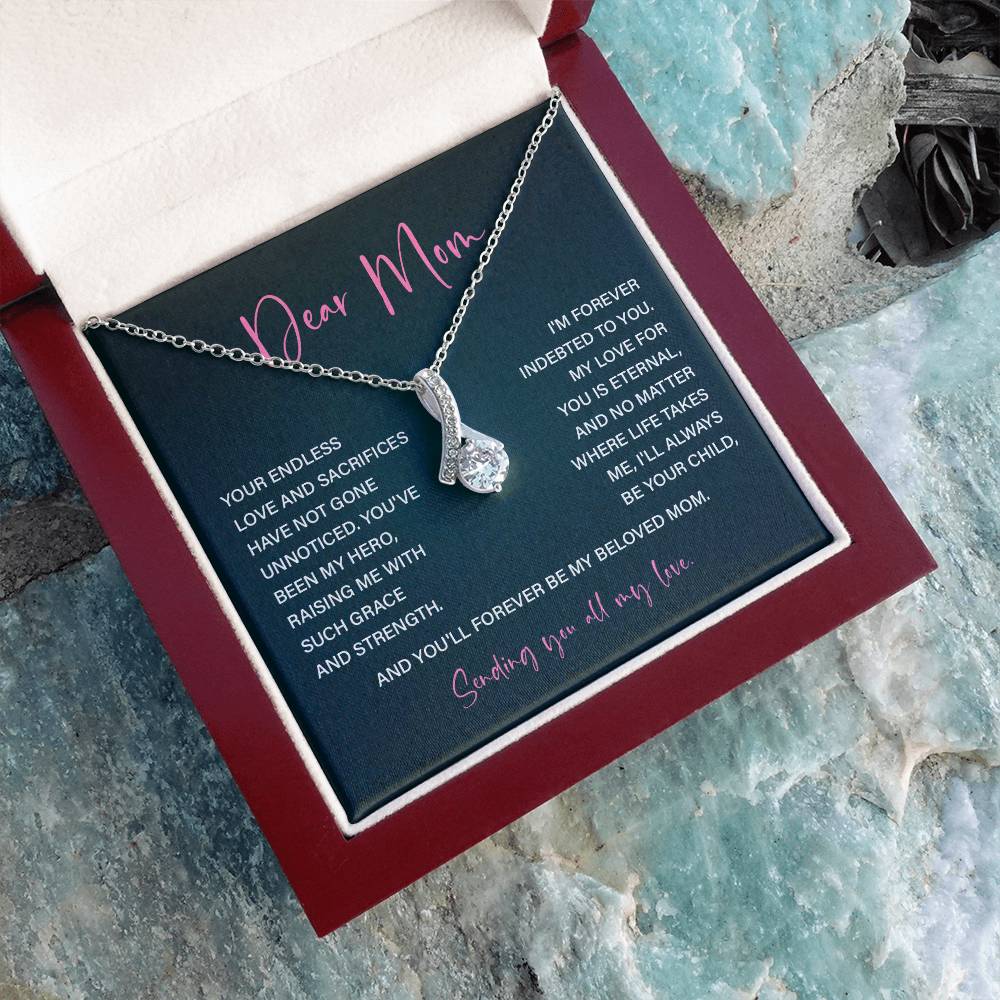 Dear Mom Mother’s Day Necklace For Mom Sentimental Birthday Gift Sentimental Anniversary Gift Christmas Jewelry Gift Best Thank You Gift  Special Necklace Jewelry Gift With Message Card