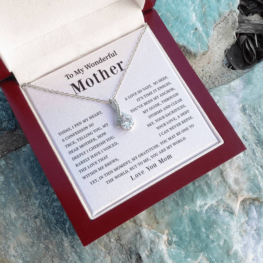 To My Wonderful Mother Love You Forever Mom Necklace Wonderful Mother Necklace Gift Unique Gift For Mother-child Bond Meaningful Gift For Mom Special Occasion Gift For Mom Unique Family Bond Necklace Spiritual Bond With Mom Necklace