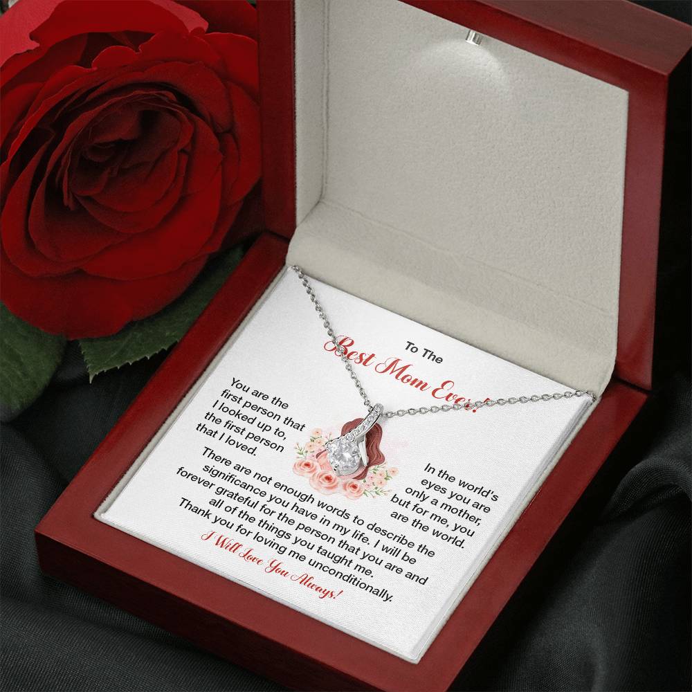 To The Best Mom Ever Heartfelt Necklace For Her Loving Jewelry For Mother's Day Sweet Pendant For Appreciation Thank You Gift For Love Sentimental Necklace Loving Pendant For A Special Connection Sentimental Pendant For A Wonderful Mom