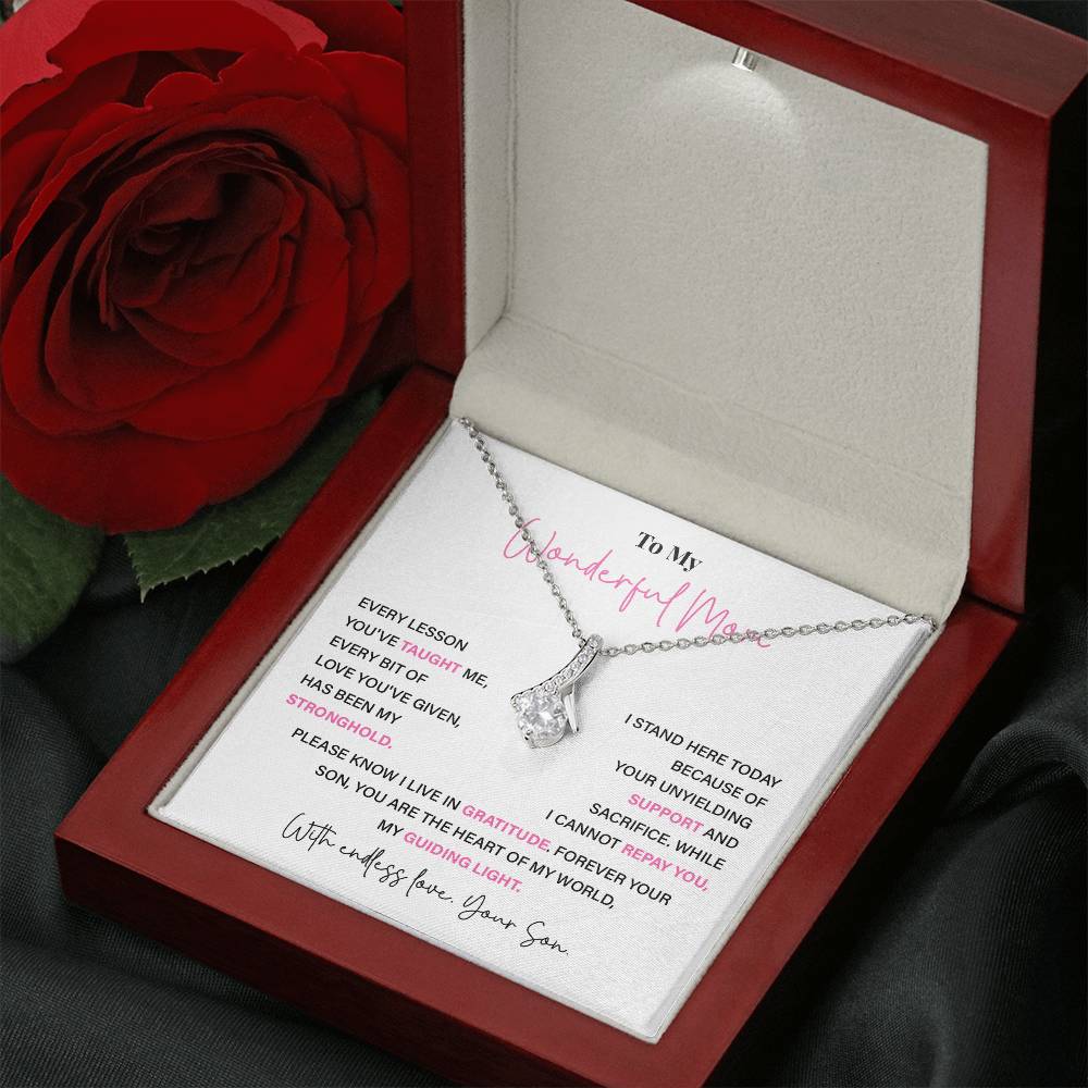 To My Wonderful Mom Thoughtful Birthday Necklace For Mom Best Mother’s Day Gift Christmas Necklace Heartfelt Anniversary Necklace Heartfelt Anniversary Necklace