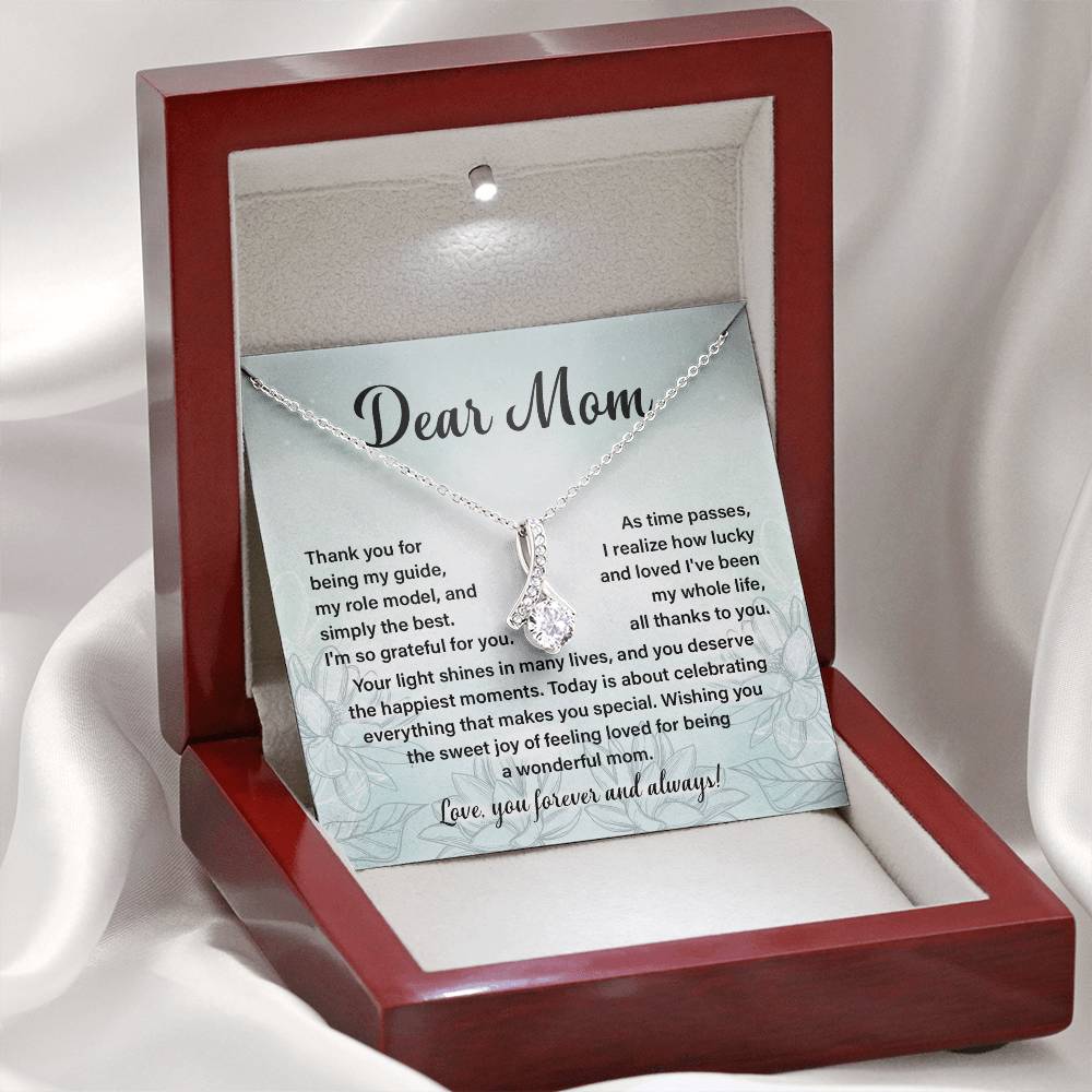 Dear Mom, Guide Pendant For Her Heartfelt Necklace For Love Role Model Jewelry For Mom Thank You Gift Sentimental Necklace Sweet Gift For A Special Woman Appreciation Necklace For Her Thoughtful Gift Sentimental Pendant