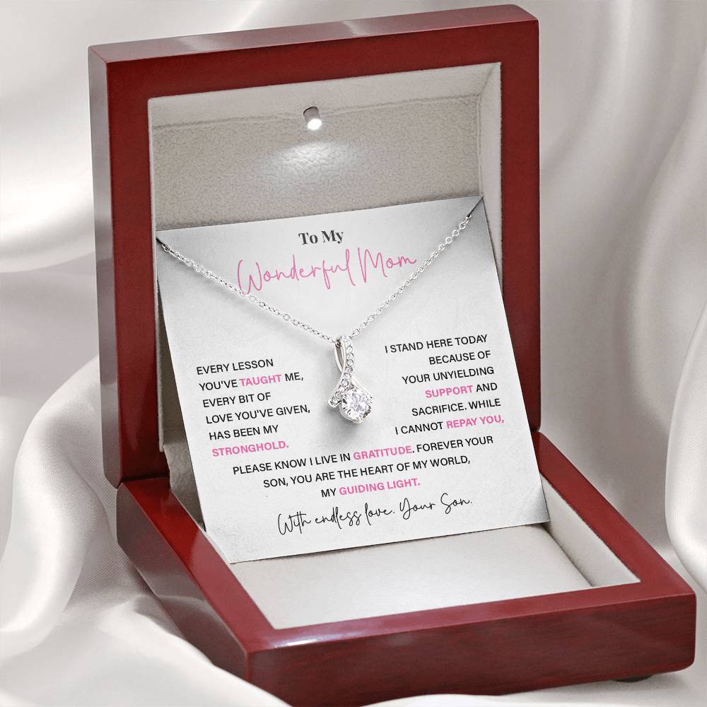 To My Wonderful Mom Thoughtful Birthday Necklace For Mom Best Mother’s Day Gift Christmas Necklace Heartfelt Anniversary Necklace Heartfelt Anniversary Necklace