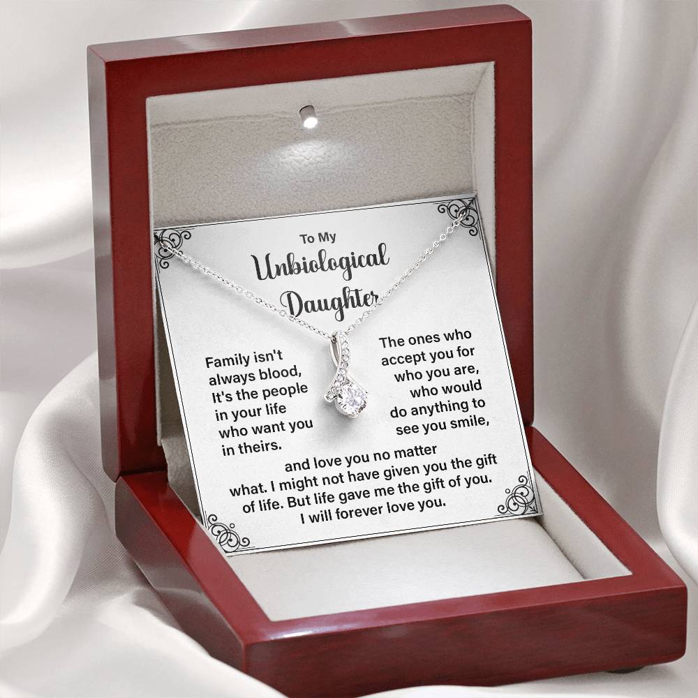 Unbiological Daughter Necklace with Gift Box