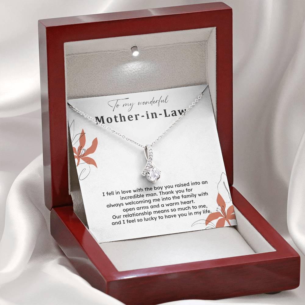 To My Wonderful Mother-in-law Necklace Mother-in-law Necklace Gift Thank You Gift For Mother-in-law Sentimental Mother-in-law Jewelry Jewelry For Mother-in-law Emotional Gift For Mother-in-law Meaningful Gift For Mother-in-law Mother Sentimental Jewelry