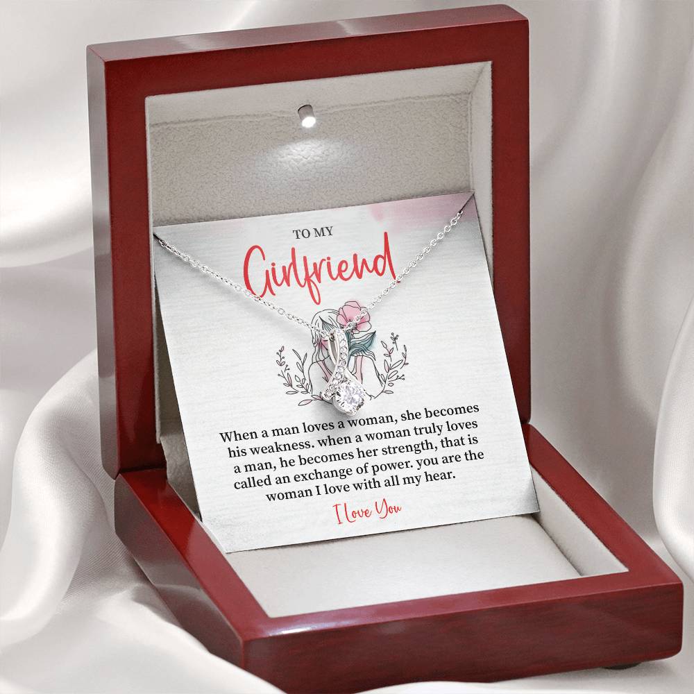 Romantic Necklace for Girlfriend – I Love You Message Card