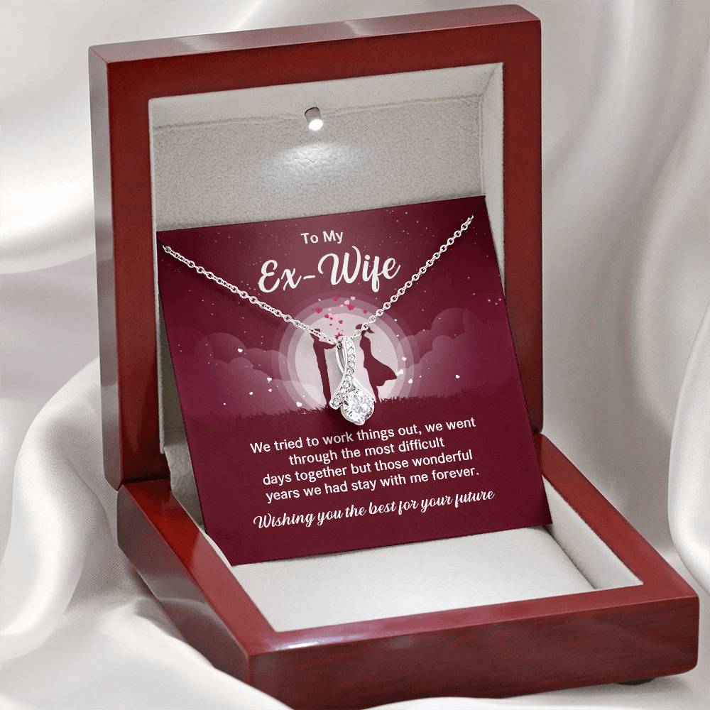 Ex-Wife Necklace Gift – Elegant Jewelry with Message Card