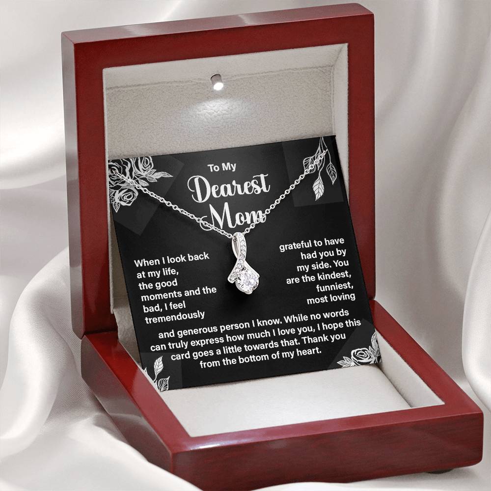 Dearest Mom Necklace Gift – Heartfelt Message Card